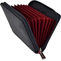 Mala Leather Colección ORIGIN Tarjetero de Crédito Concertina de Cuero con Protección RFID 552_5 Azul marino